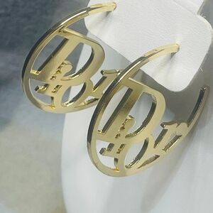 Dior Gold Logo Hoop Earrings